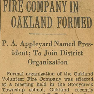 Newspaper clipping from our Founding